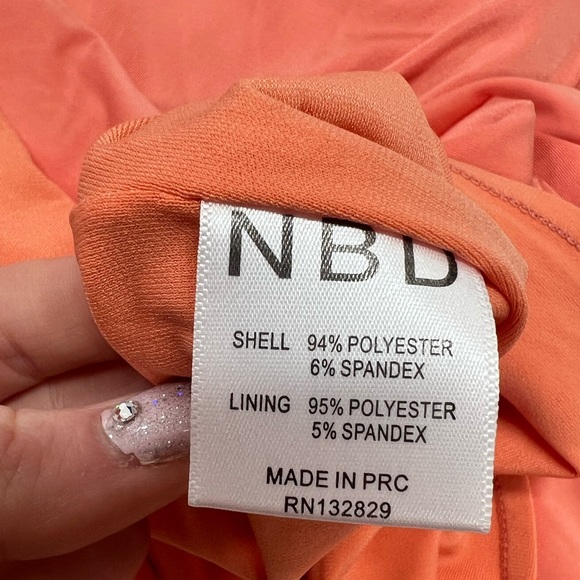 REVOLVE NBD Peach Midi Gown New With Tags Size XS Slinky Stretch Dress - Picture 8 of 11